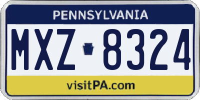 PA license plate MXZ8324
