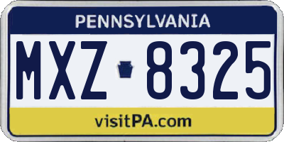PA license plate MXZ8325