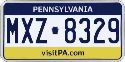 PA license plate MXZ8329