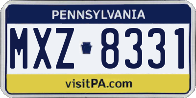 PA license plate MXZ8331