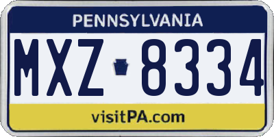 PA license plate MXZ8334