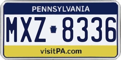 PA license plate MXZ8336