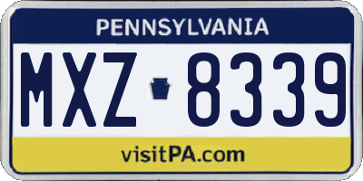 PA license plate MXZ8339