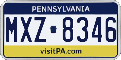 PA license plate MXZ8346