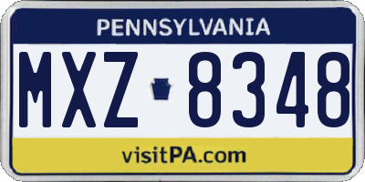PA license plate MXZ8348