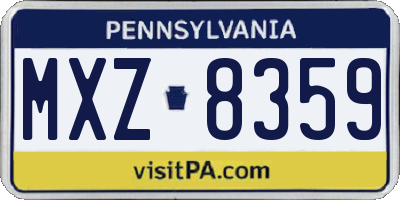 PA license plate MXZ8359