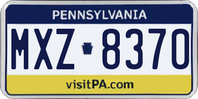 PA license plate MXZ8370