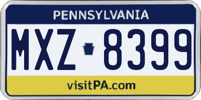PA license plate MXZ8399