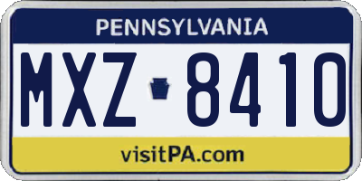 PA license plate MXZ8410