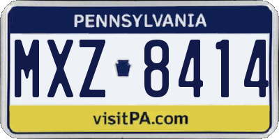 PA license plate MXZ8414