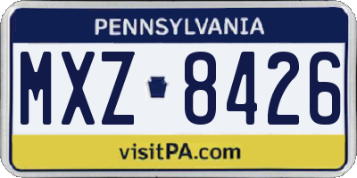 PA license plate MXZ8426
