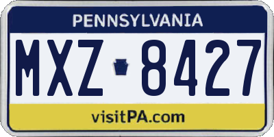 PA license plate MXZ8427