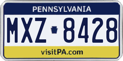 PA license plate MXZ8428