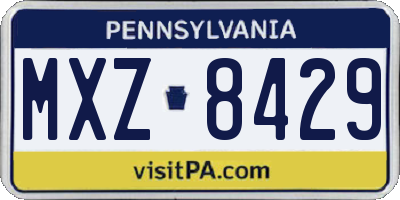 PA license plate MXZ8429