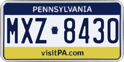 PA license plate MXZ8430