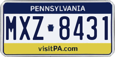 PA license plate MXZ8431