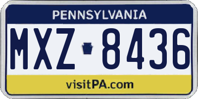 PA license plate MXZ8436