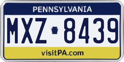 PA license plate MXZ8439