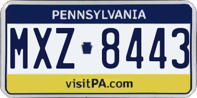 PA license plate MXZ8443