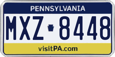 PA license plate MXZ8448