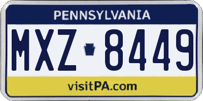 PA license plate MXZ8449