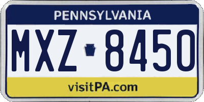 PA license plate MXZ8450