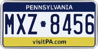 PA license plate MXZ8456