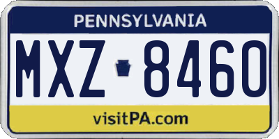 PA license plate MXZ8460