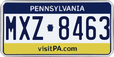 PA license plate MXZ8463