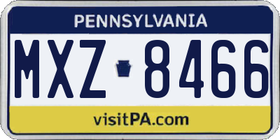 PA license plate MXZ8466