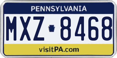 PA license plate MXZ8468