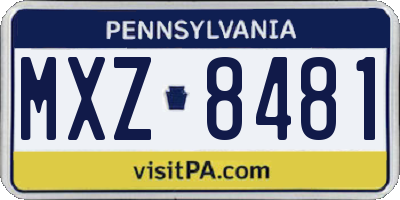 PA license plate MXZ8481