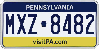 PA license plate MXZ8482
