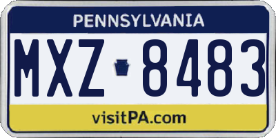 PA license plate MXZ8483
