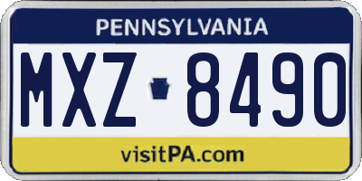 PA license plate MXZ8490
