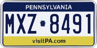 PA license plate MXZ8491