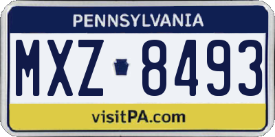 PA license plate MXZ8493