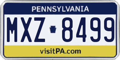 PA license plate MXZ8499