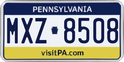 PA license plate MXZ8508