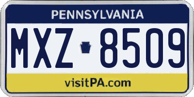 PA license plate MXZ8509
