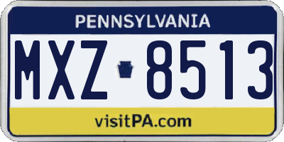 PA license plate MXZ8513