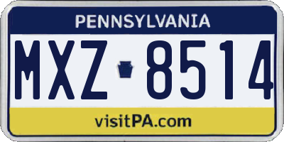 PA license plate MXZ8514