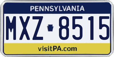 PA license plate MXZ8515