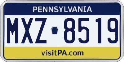 PA license plate MXZ8519