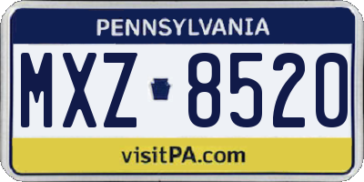 PA license plate MXZ8520