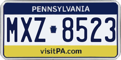PA license plate MXZ8523