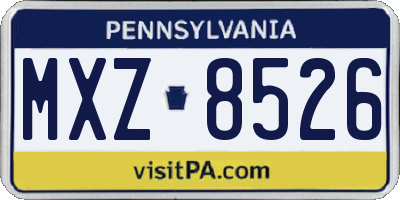PA license plate MXZ8526