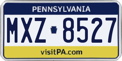 PA license plate MXZ8527