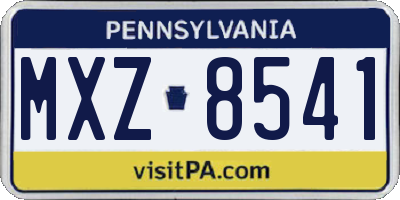 PA license plate MXZ8541