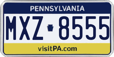 PA license plate MXZ8555